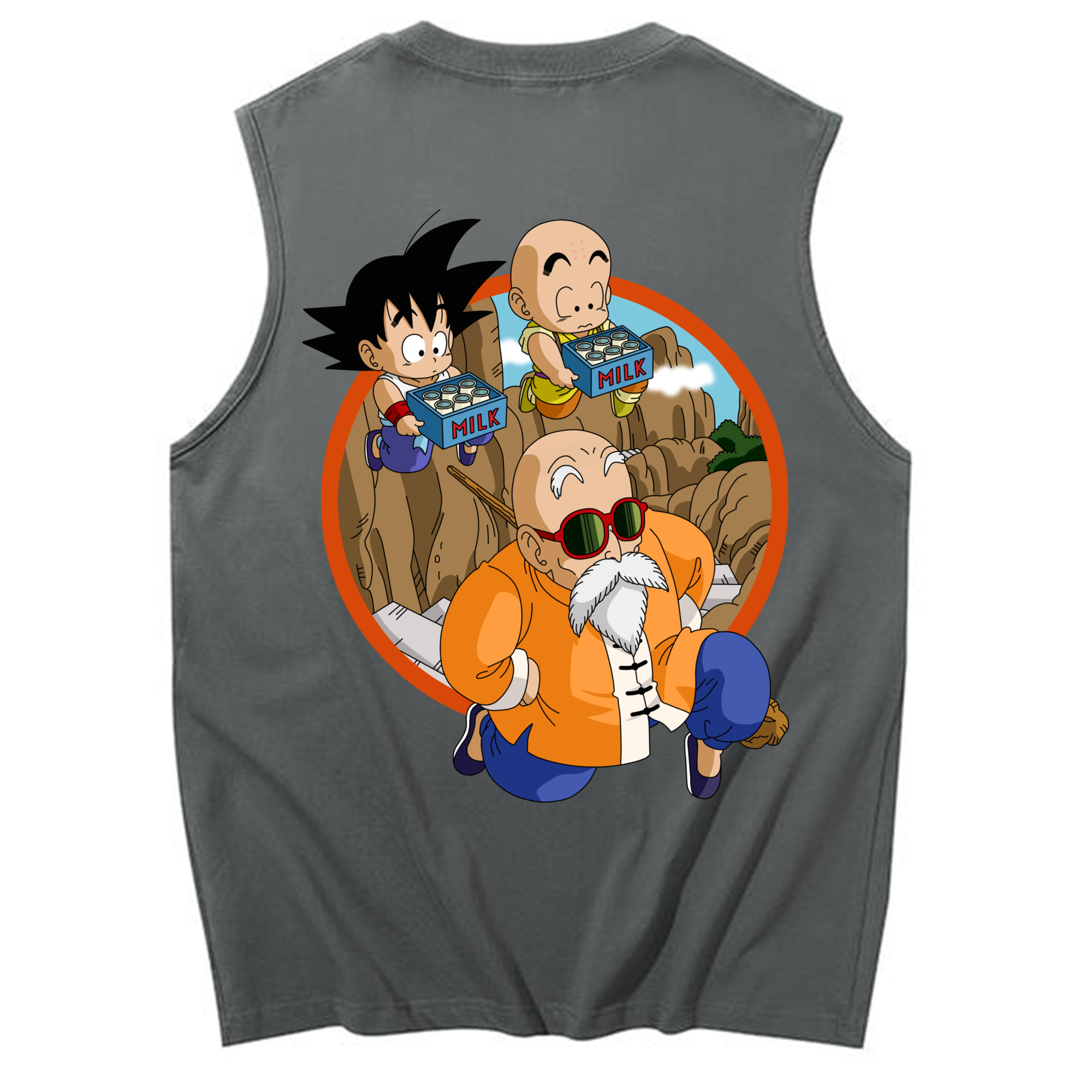 （画像用） ドラゴンボール 亀仙人（かめせんにん） DRAGON BALL Master Roshi Kame Sennin コットン100％タンクトップ（背面プリント）
